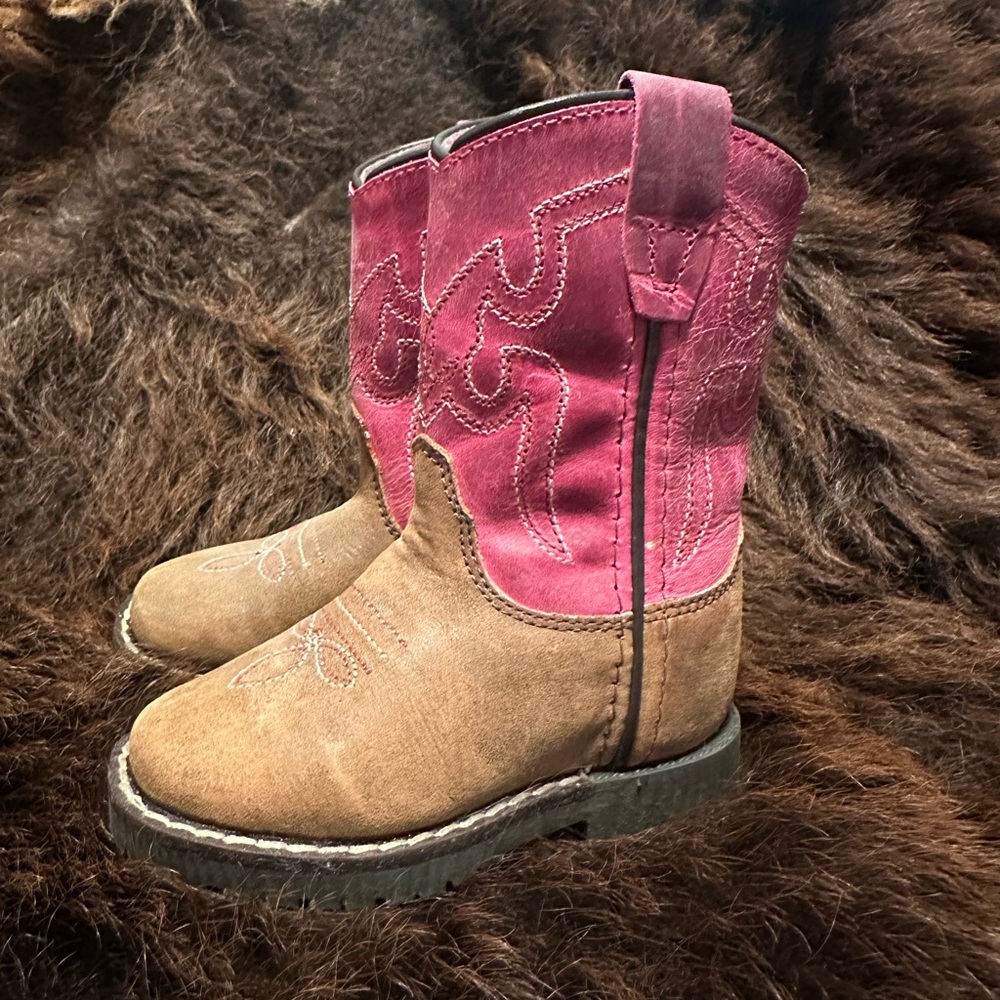 Shyanne Kids Cowboy Boots - Pink and Brown